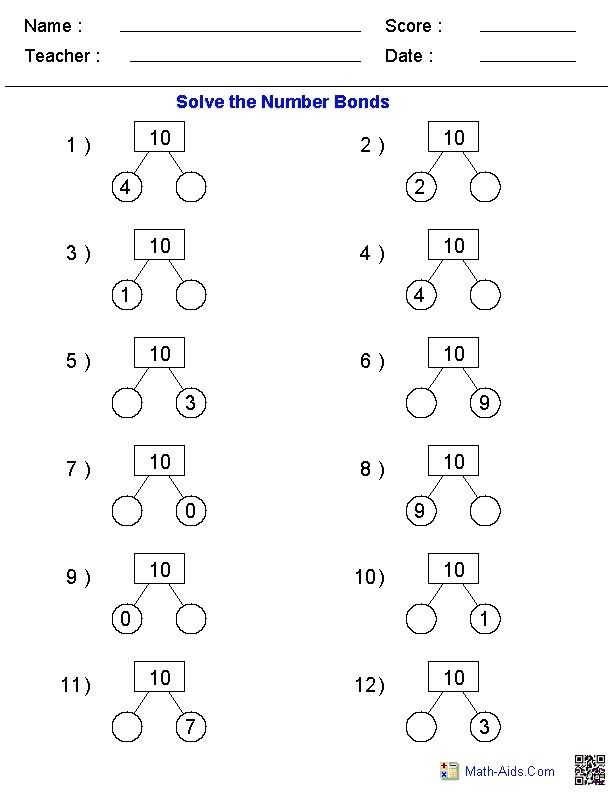 Number Bonds Worksheets as Well as 719 Best Math Images On Pinterest