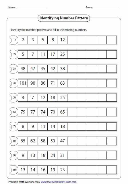 Number Sequence Worksheets with 15 Best Number Patterns Images On Pinterest