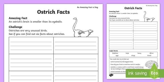 Nutrition Label Worksheet and Ostrich Facts Worksheet Activity Sheet Amazing Fact the