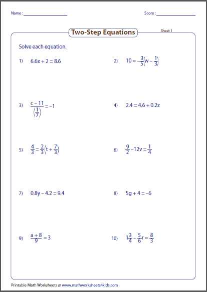 One Step Equations with Fractions Worksheet together with Worksheets 45 Beautiful Two Step Equations Worksheet High Resolution