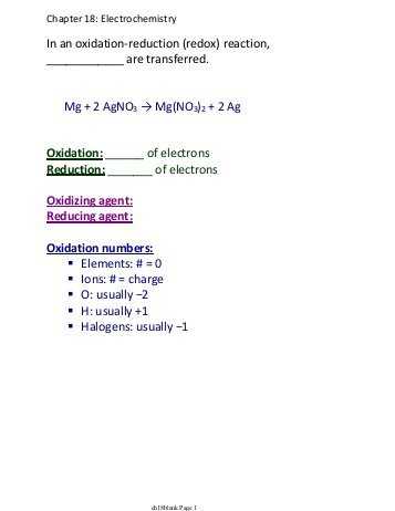 Oxidation Reduction Reactions Worksheet Along with the Redox Regents Review Worksheet