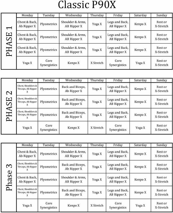 P90x Legs and Back Worksheet or P90x Chest and Back Workout Sheet New 13 Best Training Plans