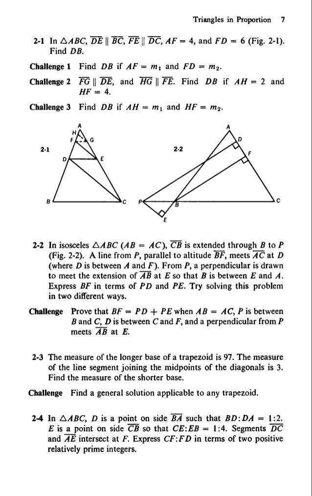 Parallel Lines and Proportional Parts Worksheet Answers or Challenging Problems In Geometry
