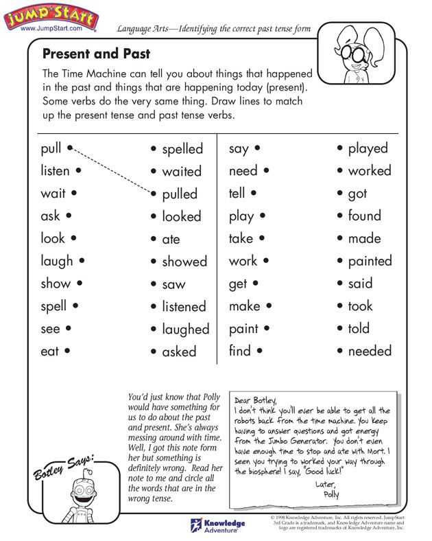 Past Tense Verbs Worksheets Also 131 Best Tenses Images On Pinterest