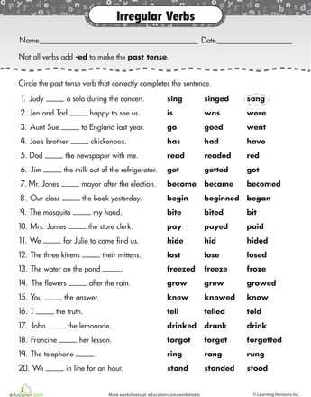 Past Tense Verbs Worksheets as Well as 194 Best We Love Grammar Verb Tenses Images On Pinterest