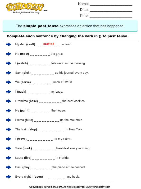 Past Tense Verbs Worksheets with Past Present and Future Tense Verbs Worksheets for 2nd Grade the