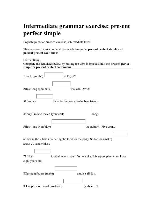 Perfect Verb Tense Worksheet or 57 Free Present Perfect Continuous Worksheets