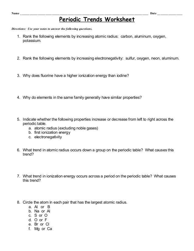 Periodic Trends Practice Worksheet as Well as Periodic Table atomic Radius Worksheet Copy Template Trends E