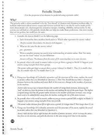 Periodic Trends Worksheet Answers Pogil Also Periodic Trends Worksheet Answers Pogil Worksheets
