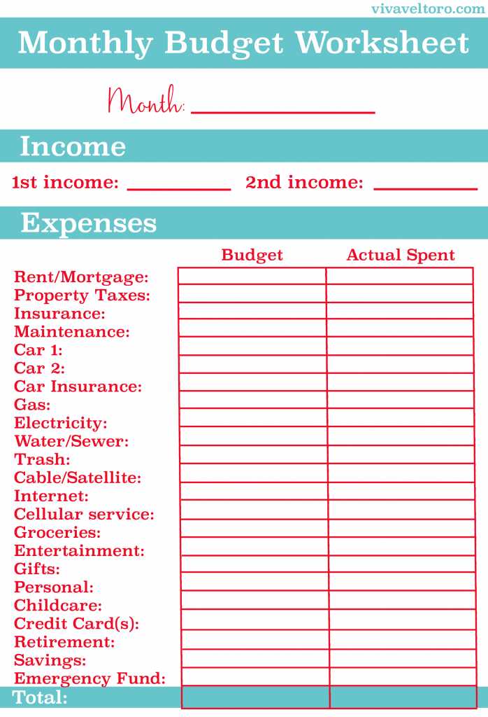 Personal Financial Planning Worksheets Also Monthly Bud Worksheet