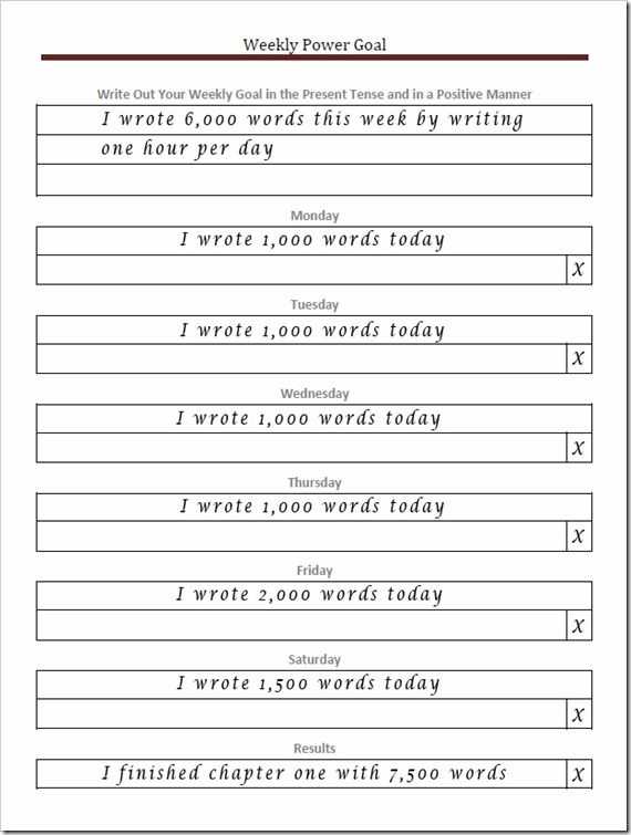 Personal Goal Setting Worksheet Along with Printable Weekly Power Goal Sheet Need More Time to Reach Your