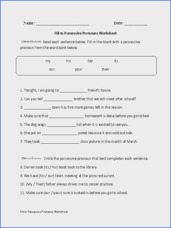 Personal Pronouns Worksheet or Pronoun Worksheets