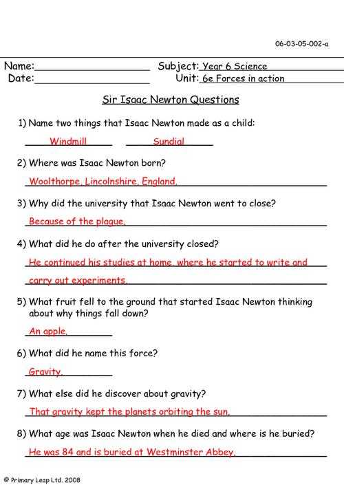 Peters Experiment Worksheet Answer Key together with isaac Newton Worksheet Kidz Activities
