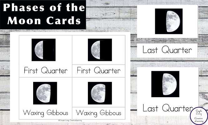 Phases Of the Moon Printable Worksheets together with Free Printable Phases Of the Moon Simple Living Creative Learning