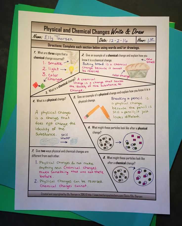 Physical and Chemical Changes Worksheet and 80 Best Physical & Chemical Changes Images On Pinterest