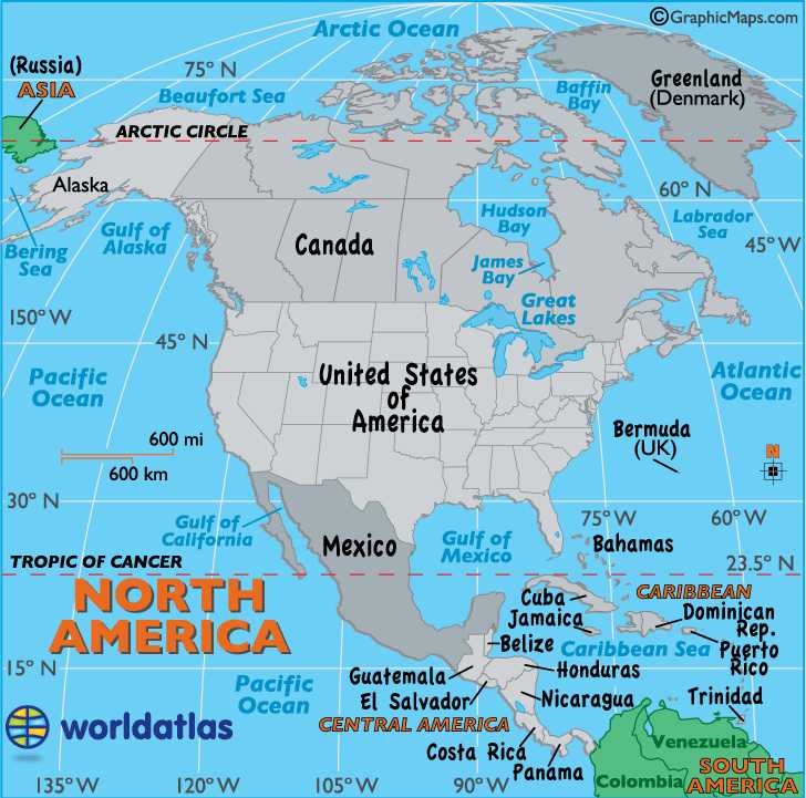 Physical Geography Of the United States and Canada Worksheet Answers as Well as north America Map Map Of north America Facts Geography History