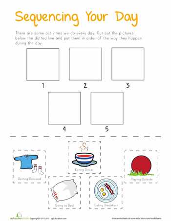 Picture Sequencing Worksheets Also Sequencing Your Day