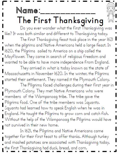 Pilgrims Reading Comprehension Worksheet as Well as Second Grade Thanksgiving Math & Ela Packet Mon Core Aligned