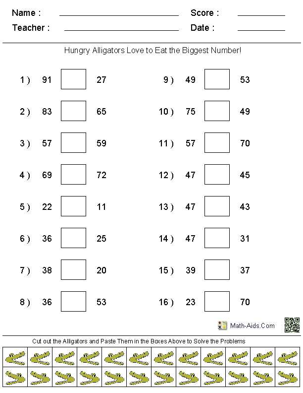 Place Value 10 Times Greater Worksheet as Well as Greater Than Less Than Worksheets Math Aids