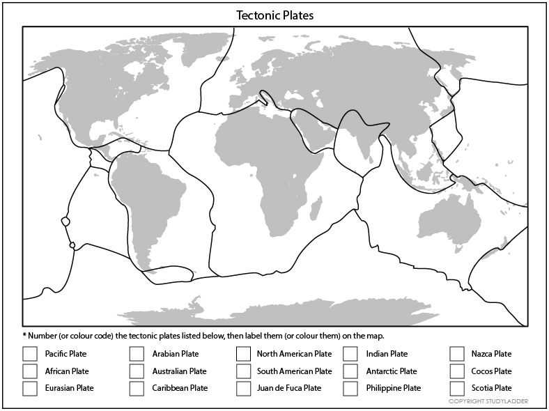 Plate Tectonics Pdf Worksheet and Tectonic Plates Map to