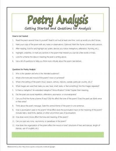 Poetry Analysis Worksheet Also 115 Best Ap English Poetry Images On Pinterest