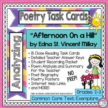 Poetry Analysis Worksheet Answers Also afternoon A Hill" by Edna St Vincent Millay Poetry Analysis Task