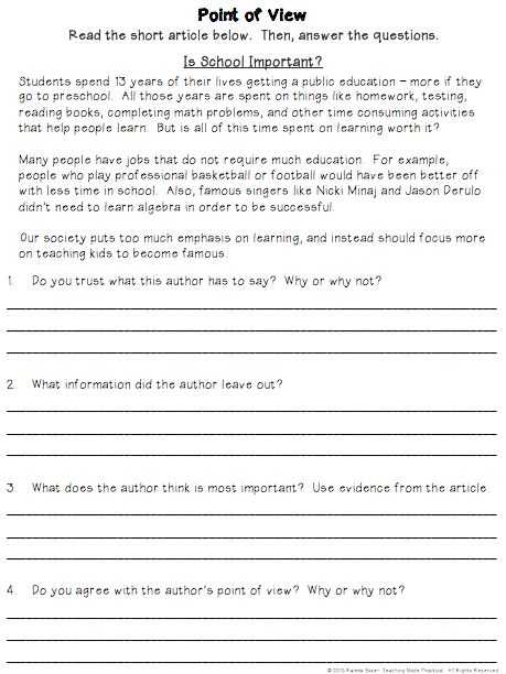 Point Of View Worksheet Answers Also 38 Best Point Of View Images On Pinterest