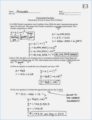 Population Growth Worksheet Answers or Awesome Exponential Growth and Decay Worksheet Inspirational