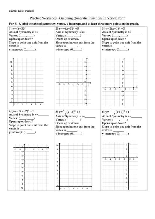 Practice Worksheet Graphing Quadratic Functions In Vertex form Answer Key and Graphing Practice Worksheet Worksheet Math for Kids
