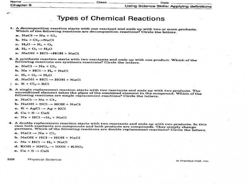 Predicting Products Of Reactions Chem Worksheet 10 4 Answer Key together with Awesome Predicting Products Chemical Reactions Worksheet