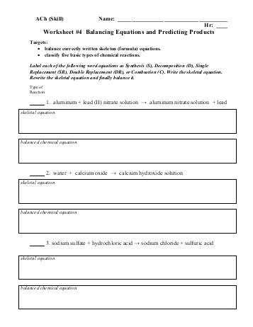 Predicting Products Worksheet Answer Key or Types Chemical Reactions Worksheet Answers Inspirational