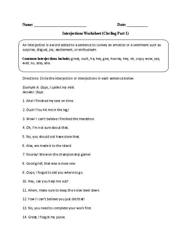 Predicting Products Worksheet together with Interjections Worksheet Circling Part 1 Advanced