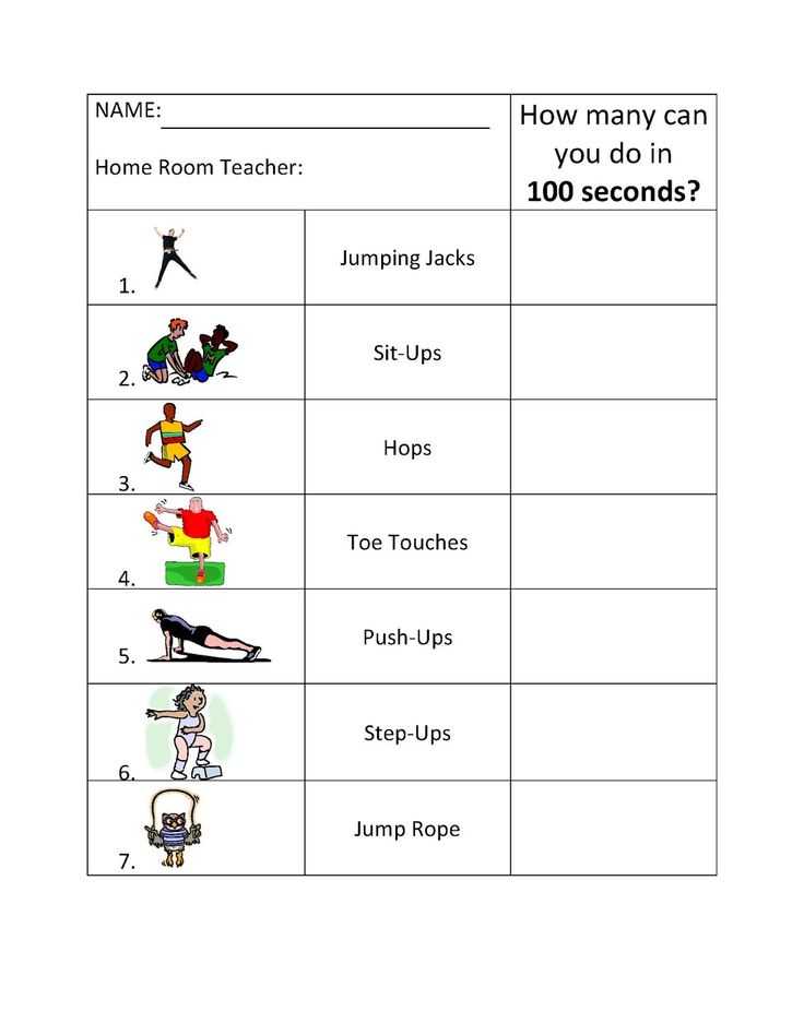 Preschool Exercise Worksheets and 3605 Best Physical Education Resources Images On Pinterest