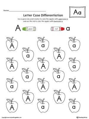 Preschool Letter Recognition Worksheets and Letter Case Recognition Worksheet Letter A