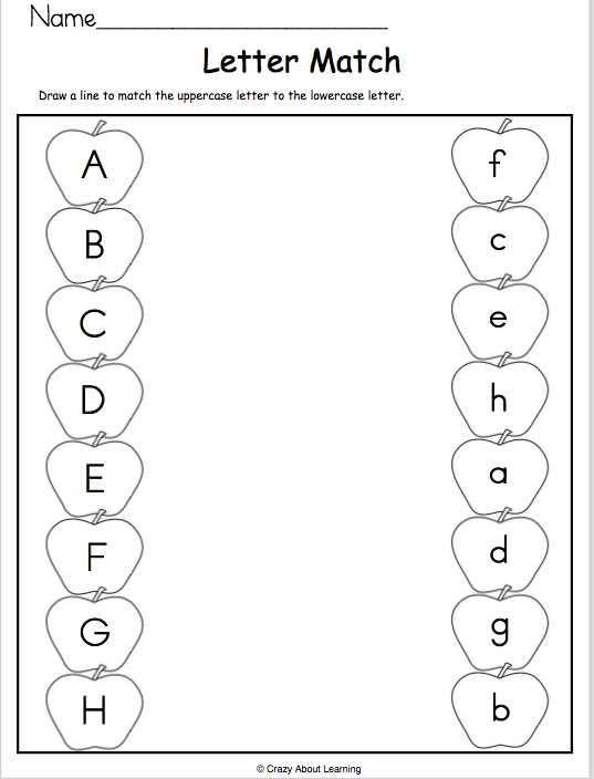 Preschool Letter Recognition Worksheets as Well as Alphabet Match Apple A H Fall Pinterest