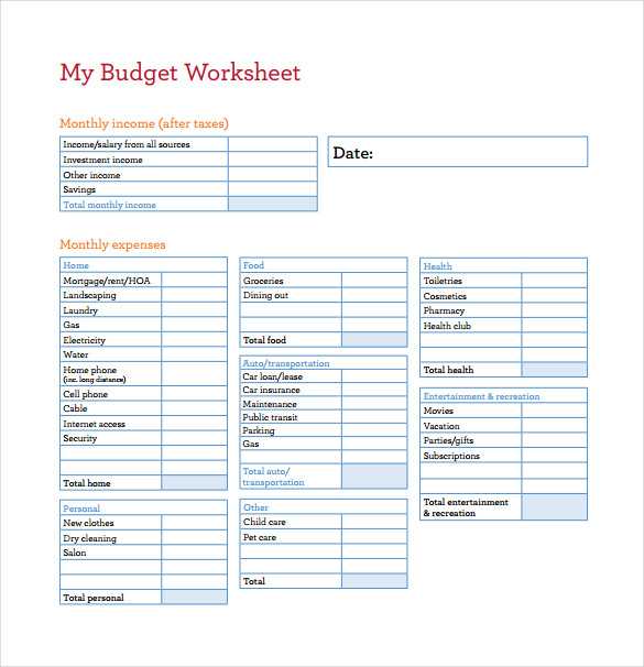 Printable Budget Worksheet Pdf Also Free Bud Sheets Guvecurid