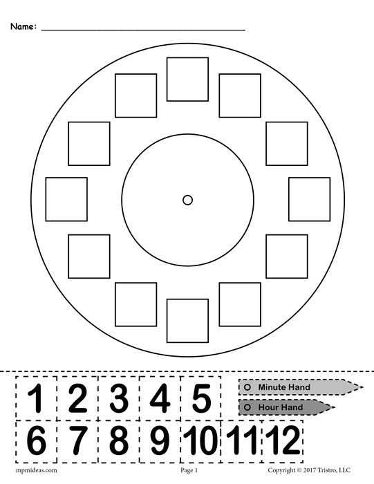 Printable Clock Worksheets or Free Printable "build A Clock" Telling Time Activity