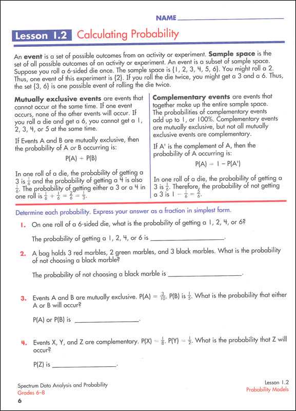 Probability Of Compound events Worksheet with Answer Key and Data Analysis and Probability Worksheets Answers Worksheets for All
