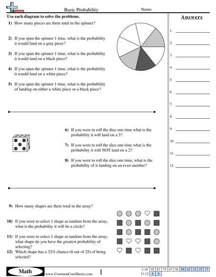 Probability theory Worksheet 1 Along with Probability Worksheets