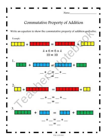 Properties Of Operations Worksheet or Mutative Property Of Addition Worksheets Mon Core Aligned