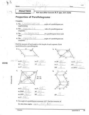 Properties Of Rectangles Rhombuses and Squares Worksheet Answers Along with Properties Parallelograms Worksheet Cadrecorner
