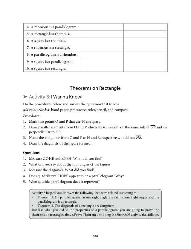 Properties Of Rectangles Rhombuses and Squares Worksheet Answers as Well as Grade 9 Mathematics Module 5 Quadrilaterals Lm