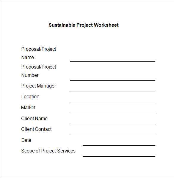 Proposal Worksheet Template Along with 6 Project Worksheet Templates – Free Word Documents Download