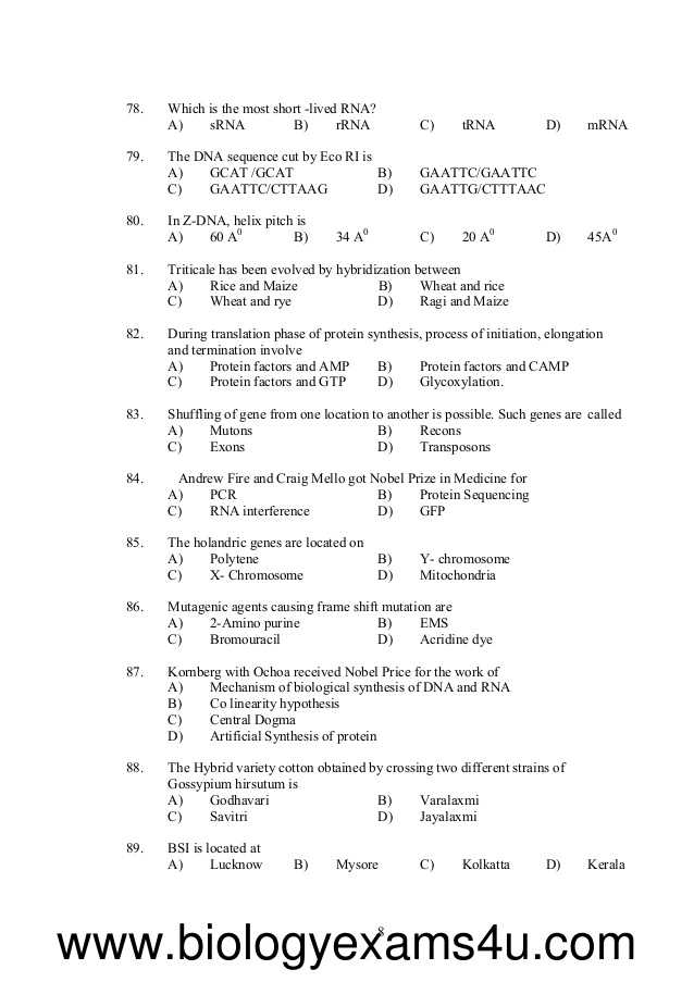 Protein Synthesis Worksheet Key with Set Botany Previous Question Papers with Answer Key Kerala 2010 2…