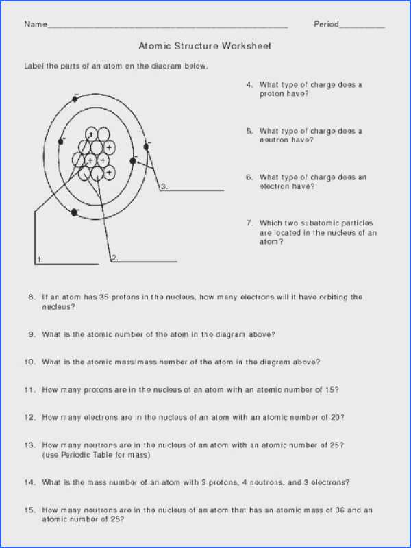 Protons Neutrons Electrons atomic and Mass Worksheet Answers with Protons Neutrons and Electrons Practice Worksheet Answers