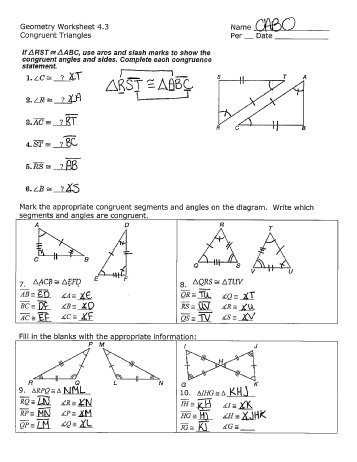 Proving Triangles Congruent Worksheet Answers or Worksheet Answers for Geometry Worksheets for All