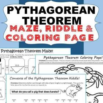 Pythagorean theorem Coloring Worksheet Also 8 G B 6 Pythagorean theorem Bundle Special Education Esl
