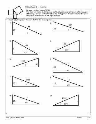Pythagorean theorem Review Worksheet together with 23 Best Pythagorean theorem Images On Pinterest