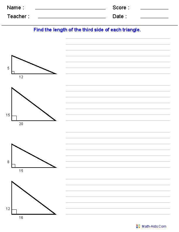 Pythagorean theorem Review Worksheet together with Pythagorean theorem Worksheets