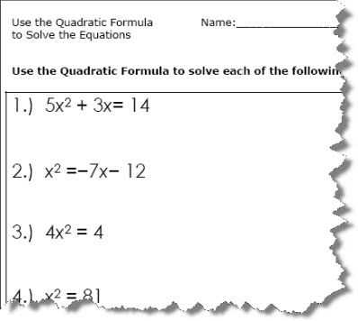 Quadratic formula Worksheet with Answers Pdf together with Use the Quadratic formula to solve the Equations Quadratic formula
